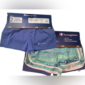 Champion Girls 2 Pack Shorts 14/16 Aruba Blue And Deep Forte Blue Waist 27-28